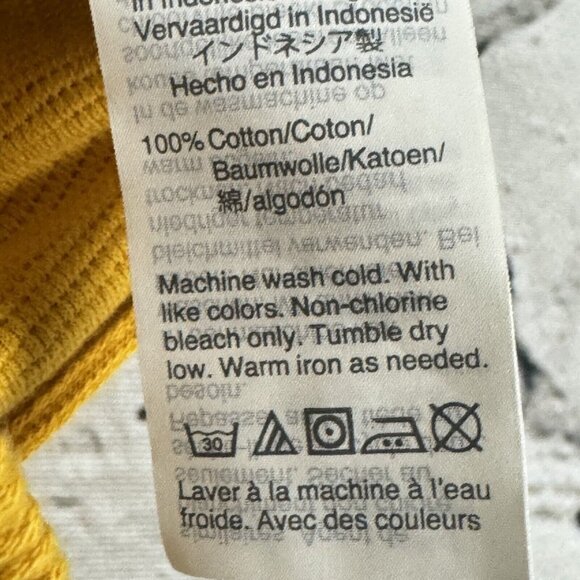 Madewell Texture and Thread Top Button Front Tie Tank Sleeveless Mustard Women L - Picture 12 of 13